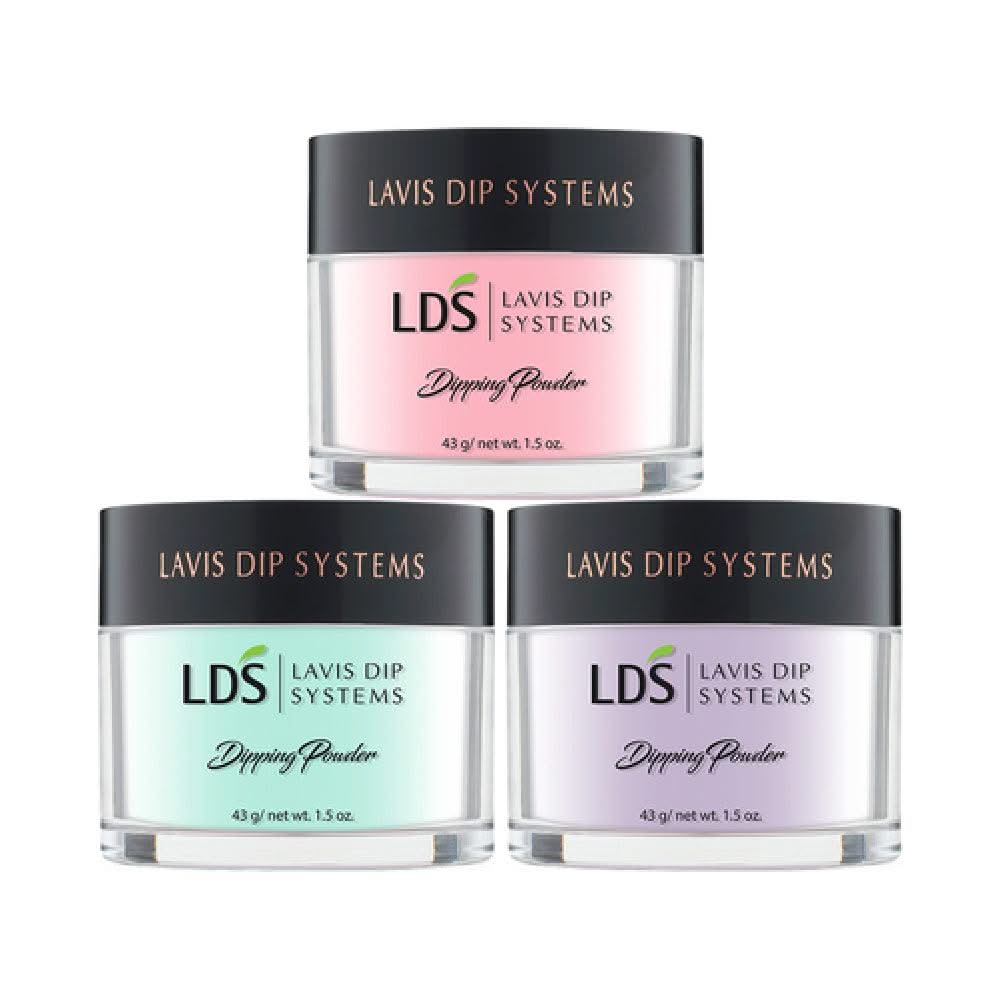3 LDS Powder Colors - 1.5 oz: 01,04,130 - DTK Nail Supply