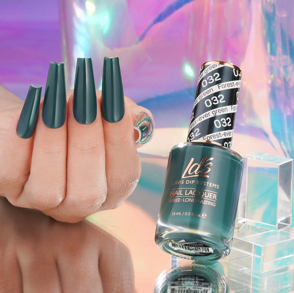 LDS Gel Nail Polish Duo - 032 Green Colors - Forest-Ever Green by LDS sold by DTK Nail Supply