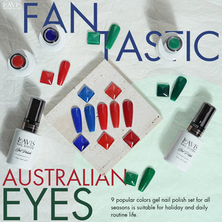  Lavis Gel Fantastic Australian Eyes Set G8 (9 colors): 217, 219, 220, 222, 223, 224, 225, 226, 228 by LAVIS NAILS sold by DTK Nail Supply