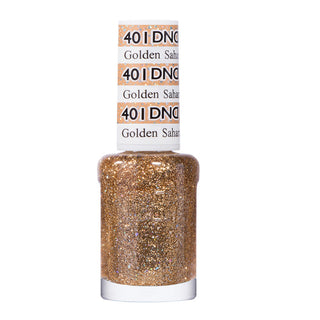  DND Nail Lacquer - 401 Gold, Glitter Colors - Golden Sahara Star by DND - Daisy Nail Designs sold by DTK Nail Supply