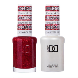  DND Gel Nail Polish Duo - 402 Red Colors - Firework Star by DND - Daisy Nail Designs sold by DTK Nail Supply