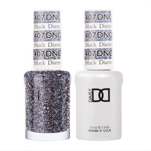  DND Gel Nail Polish Duo - 407 Black Diamond Star by DND - Daisy Nail Designs sold by DTK Nail Supply