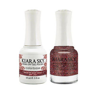 Kiara Sky Gel Nail Polish Duo - 427 Red, Glitter Colors - Rage The Night Away by Kiara Sky sold by DTK Nail Supply