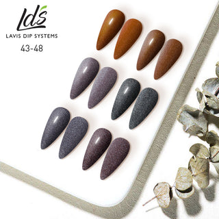  LDS Healthy Gel & Matching Lacquer Starter Kit: 043, 044, 045, 046, 047, 048, Base,Top & Strengthener by LDS sold by DTK Nail Supply