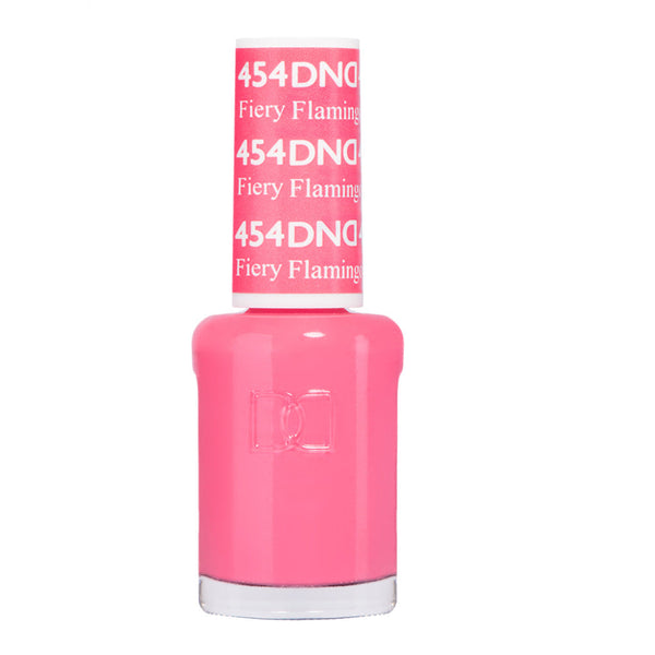 DND Nail Lacquer - 454 Pink Colors - Fiery Flamingo by DND - Daisy Nail Designs sold by DTK Nail Supply