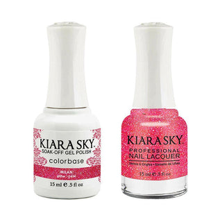  Kiara Sky Gel Nail Polish Duo - 454 Glitter, Red Colors - Milan by Kiara Sky sold by DTK Nail Supply