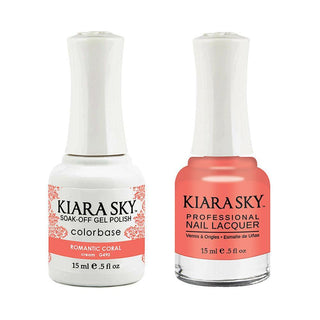  Kiara Sky Gel Nail Polish Duo - 490 Coral Colors - Romantic Coral by Kiara Sky sold by DTK Nail Supply