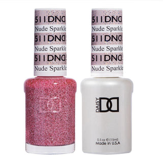  DND Gel Nail Polish Duo - 511 Pink Colors - Nude Sparkle by DND - Daisy Nail Designs sold by DTK Nail Supply