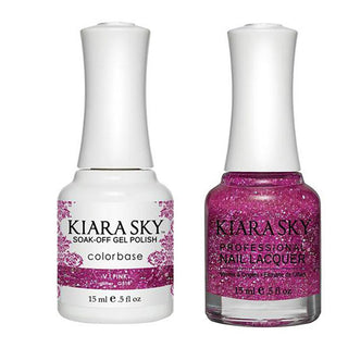  Kiara Sky Gel Nail Polish Duo - 518 Purple, Glitter Colors - V.I.Pink-kiara by Kiara Sky sold by DTK Nail Supply