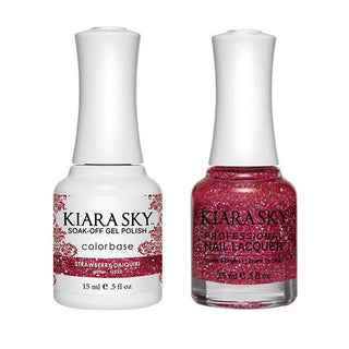  Kiara Sky Gel Nail Polish Duo - 522 Pink, Glitter Colors - Strawberry Daiquiri by Kiara Sky sold by DTK Nail Supply