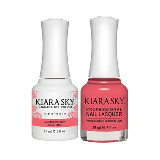  Kiara Sky Gel Nail Polish Duo - 563 Pink, Neon Colors - Cherry On Top by Kiara Sky sold by DTK Nail Supply