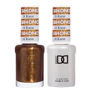  DND Gel Nail Polish Duo - 584 Gold Colors - 24 Karat by DND - Daisy Nail Designs sold by DTK Nail Supply
