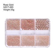 6 Grid Ball Beads - SZCT 065 - Bronze - DTK Nail Supply