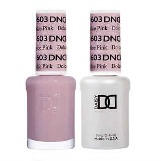  DND Gel Nail Polish Duo - 603 Neutral Colors - Dolce Pink by DND - Daisy Nail Designs sold by DTK Nail Supply