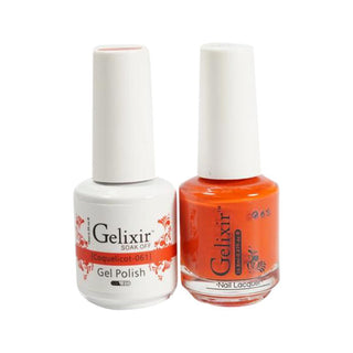  Gelixir Gel Nail Polish Duo - 061 Orange Colors - Coquelicot by Gelixir sold by DTK Nail Supply