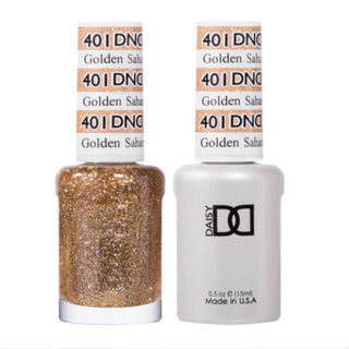  DND Gel Nail Polish Duo - 401 Gold Glitter Colors - Golden Sahara Star by DND - Daisy Nail Designs sold by DTK Nail Supply