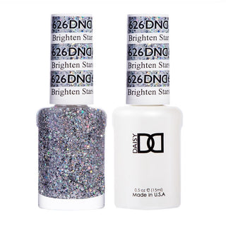  DND Gel Nail Polish Duo - 626 Glitter Colors - Brighten Stars by DND - Daisy Nail Designs sold by DTK Nail Supply