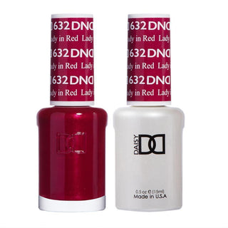  DND Gel Nail Polish Duo - 632 Red Colors - Lady in Red by DND - Daisy Nail Designs sold by DTK Nail Supply