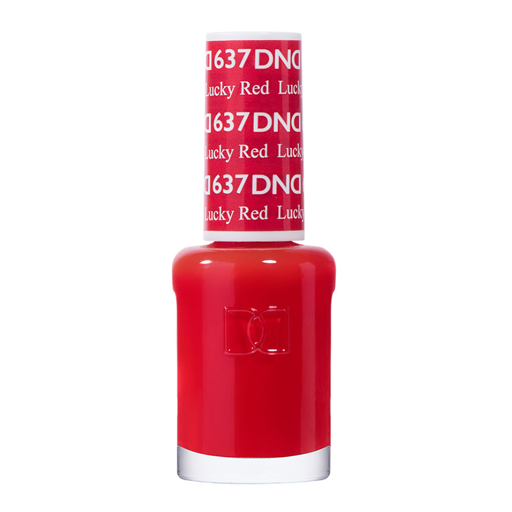 DND Nail Lacquer - 637 Red Colors - Lucky Red by DND - Daisy Nail Designs sold by DTK Nail Supply