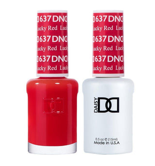  DND Gel Nail Polish Duo - 637 Red Colors - Lucky Red by DND - Daisy Nail Designs sold by DTK Nail Supply
