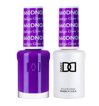 DND Gel Nail Polish Duo - 660 Purple Colors - Indigo Glow by DND - Daisy Nail Designs sold by DTK Nail Supply