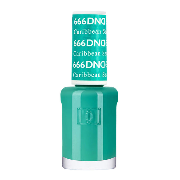 DND Nail Lacquer - 666 Green Colors - Caribbean Sea by DND - Daisy Nail Designs sold by DTK Nail Supply
