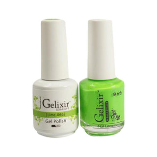  Gelixir Gel Nail Polish Duo - 066 Green, Neon Colors - Lime by Gelixir sold by DTK Nail Supply