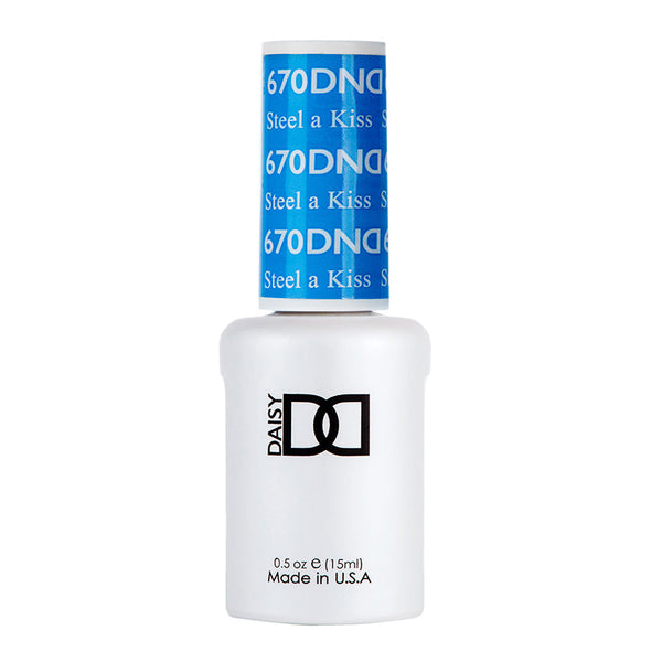 DND Gel Polish - 670 Blue Colors - Steel A Kiss by DND - Daisy Nail Designs sold by DTK Nail Supply