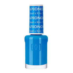 DND Nail Lacquer - 670 Blue Colors - Steel A Kiss by DND - Daisy Nail Designs sold by DTK Nail Supply