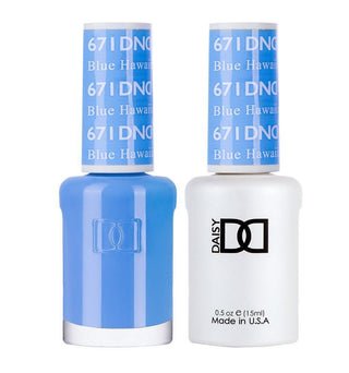  DND Gel Nail Polish Duo - 671 Blue Colors - Blue Hawaiian by DND - Daisy Nail Designs sold by DTK Nail Supply
