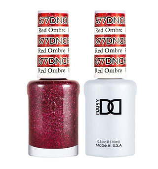 DND Gel Nail Polish Duo - 677 Red Colors - Red Ombre by DND - Daisy Nail Designs sold by DTK Nail Supply