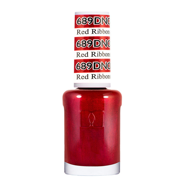 DND Nail Lacquer - 689 Red Colors - Red Ribbons by DND - Daisy Nail Designs sold by DTK Nail Supply