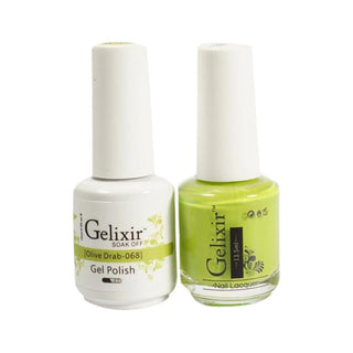  Gelixir Gel Nail Polish Duo - 068 Green Colors - Olive Drab by Gelixir sold by DTK Nail Supply