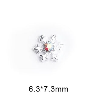 #2B Snowflake Nail Charms - Silver
