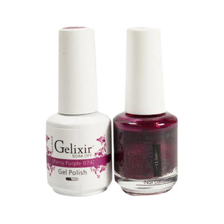  Gelixir Gel Nail Polish Duo - 074 Purple, Glitter Colors - Pansy Purple by Gelixir sold by DTK Nail Supply
