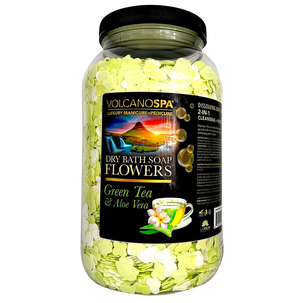  Volcano Spa Dry Bath Soap Flowers 1G - Green Tea & Aloe by La Palm sold by DTK Nail Supply