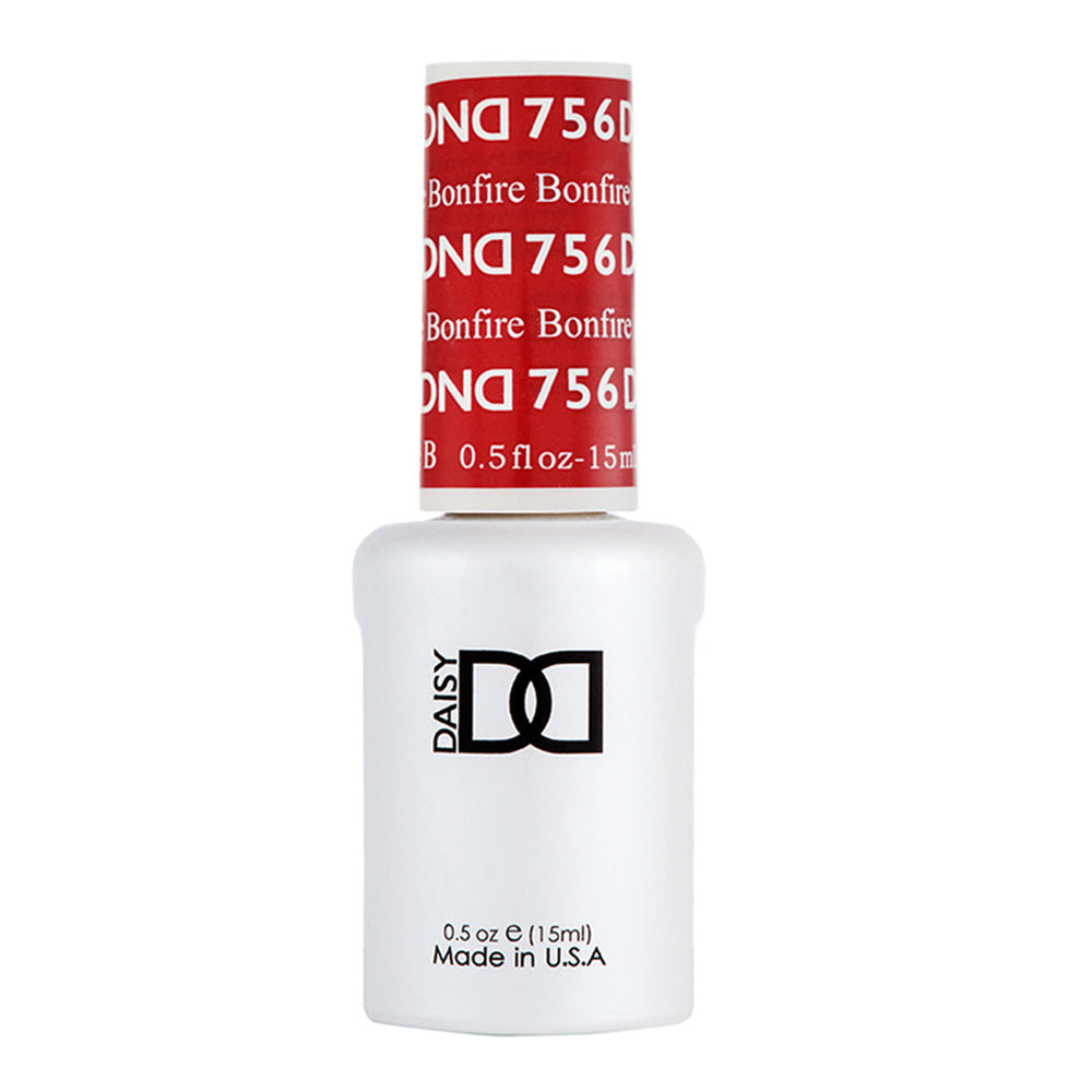 DND Gel Polish - 756 Red Colors - Bonfire by DND - Daisy Nail Designs sold by DTK Nail Supply