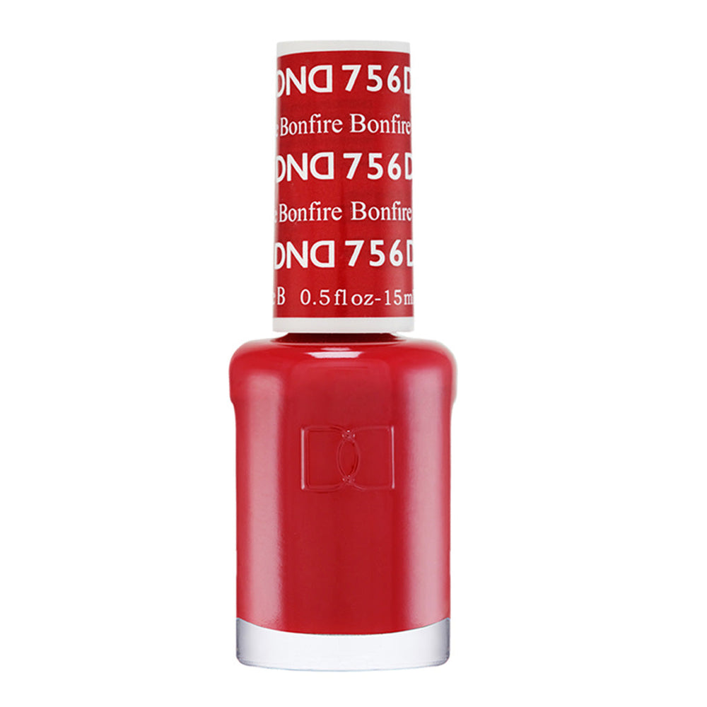 DND Nail Lacquer - 756 Red Colors - Bonfire by DND - Daisy Nail Designs sold by DTK Nail Supply