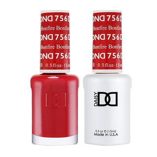  DND Gel Nail Polish Duo - 756 Red Colors - Bonfire by DND - Daisy Nail Designs sold by DTK Nail Supply