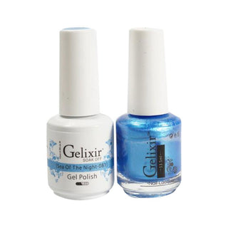  Gelixir Gel Nail Polish Duo - 081 Blue, Glitter Colors - Sea Of Night by Gelixir sold by DTK Nail Supply