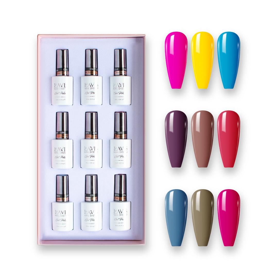 9 Lavis Holiday Gel Nail Polish Collection - PASSION IN PARIS - 046; 047; 048; 049; 050; 051; 052; 053; 054 - DTK Nail Supply