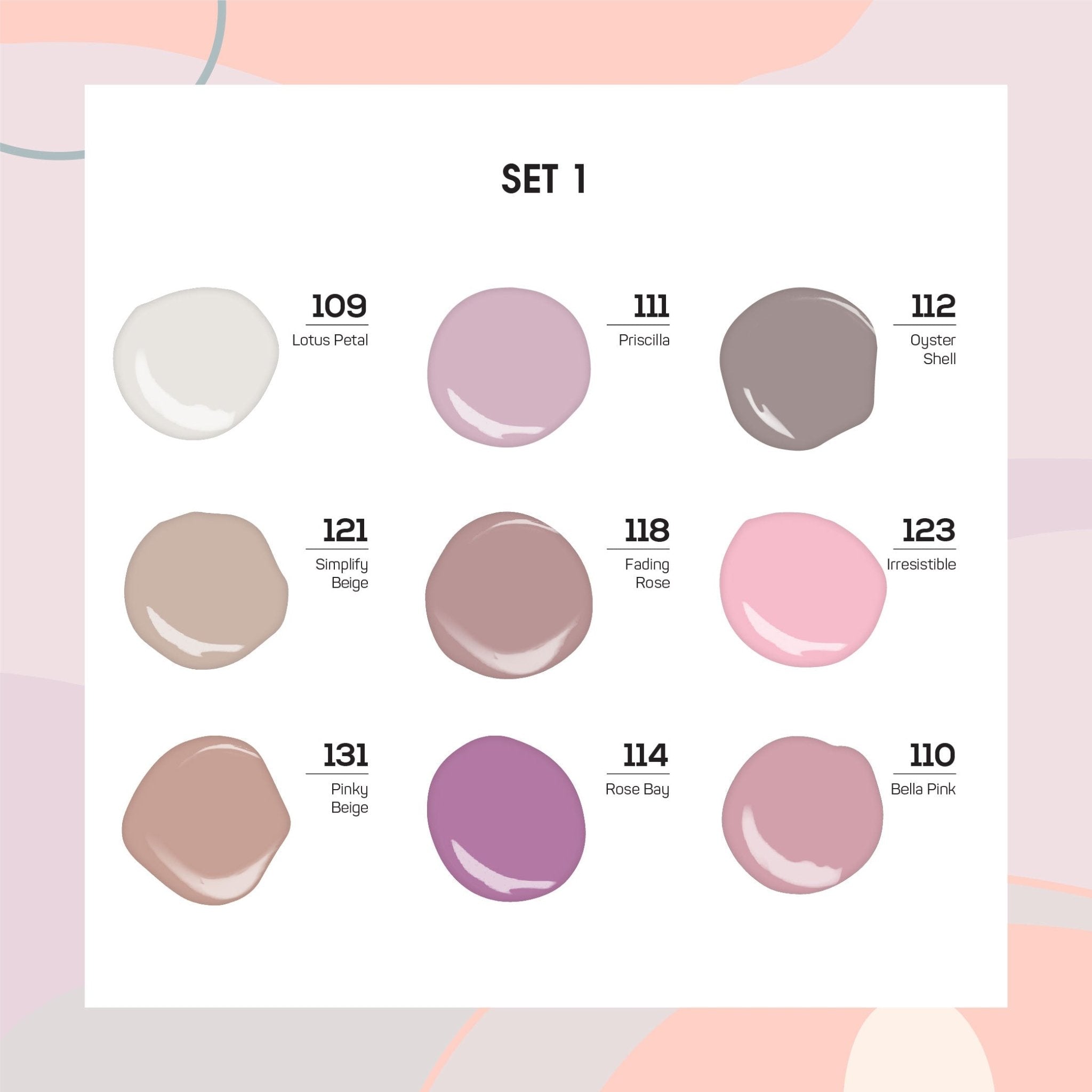 9 Lavis Holiday Gel Nail Polish Collection - SET 1 - 109; 111; 112; 121; 118; 123; 131; 114; 110 - DTK Nail Supply