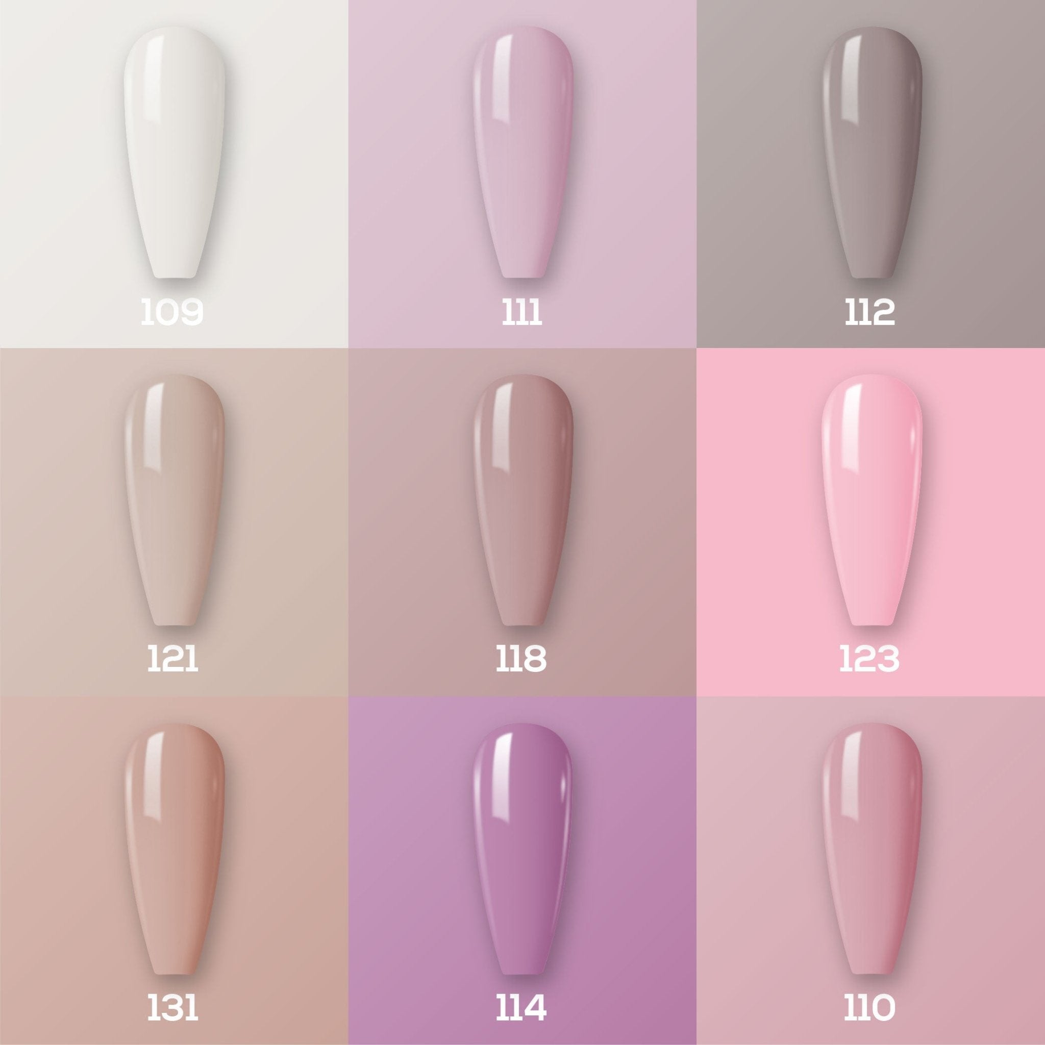 9 Lavis Holiday Gel Nail Polish Collection - SET 1 - 109; 111; 112; 121; 118; 123; 131; 114; 110 - DTK Nail Supply