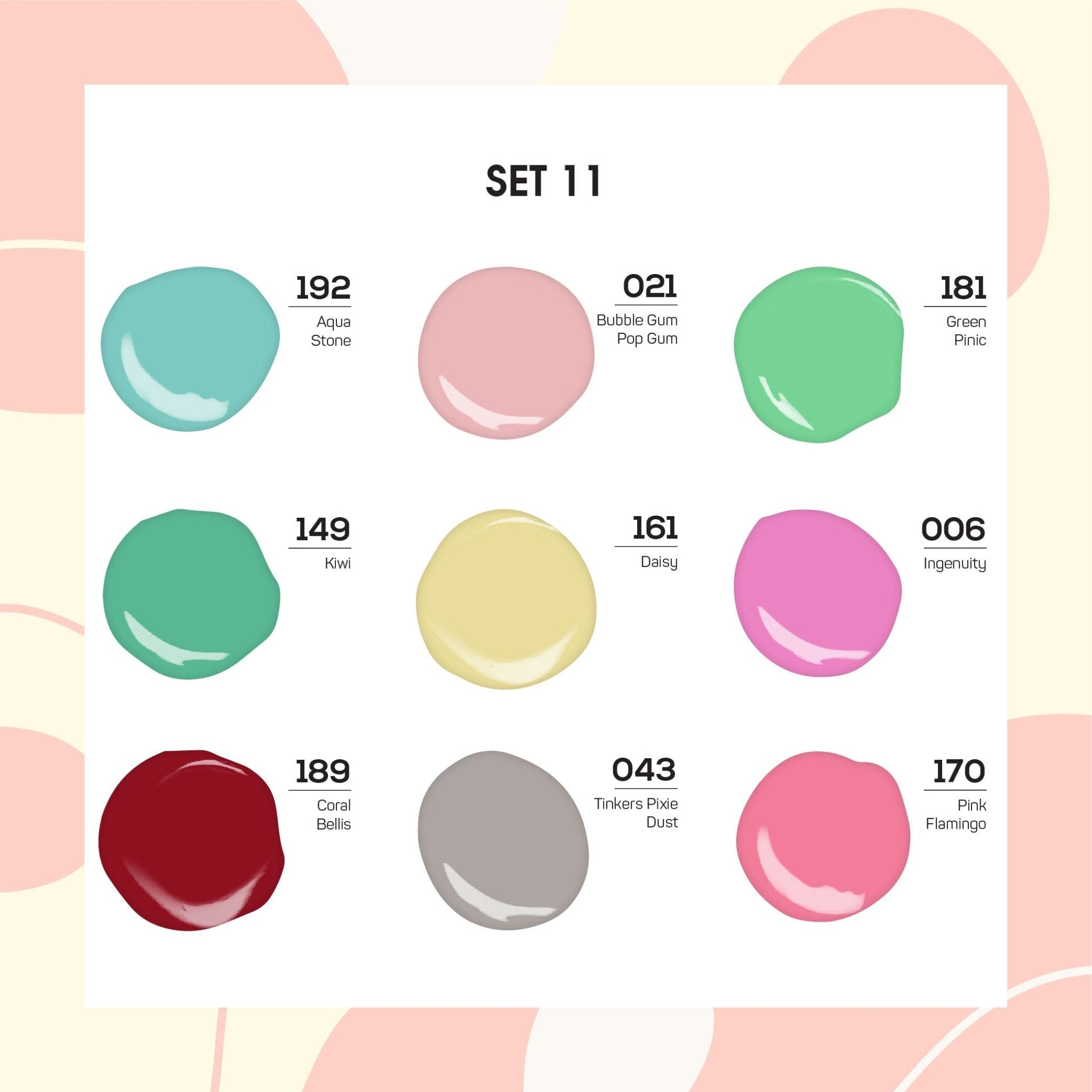 9 Lavis Holiday Gel Nail Polish Collection - SET 11 - 192; 021; 181; 149; 161; 006; 189; 043; 170 - DTK Nail Supply