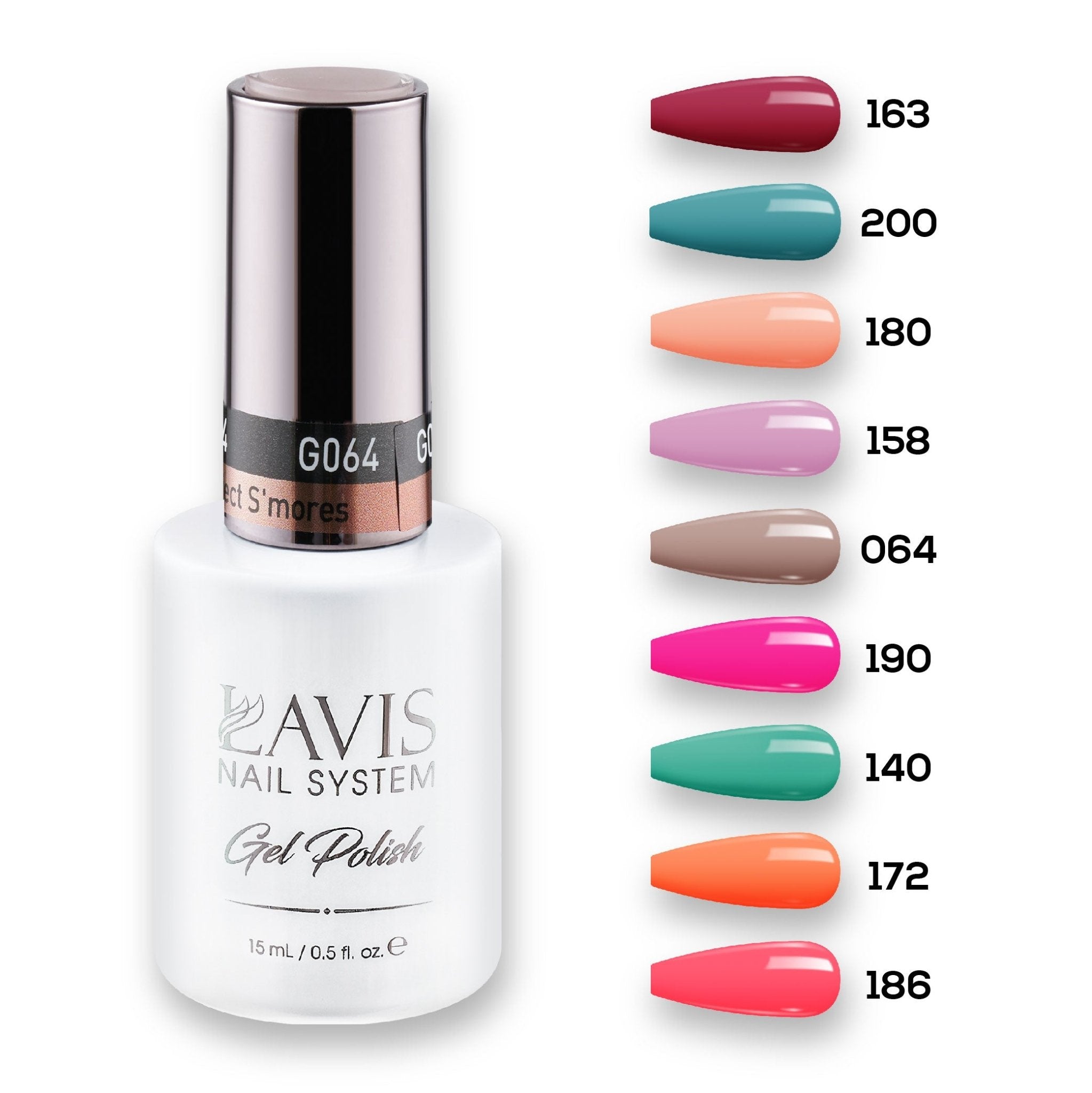 9 Lavis Holiday Gel Nail Polish Collection - SET 13 - 163; 200; 180; 158; 064; 190; 140; 172; 186 - DTK Nail Supply