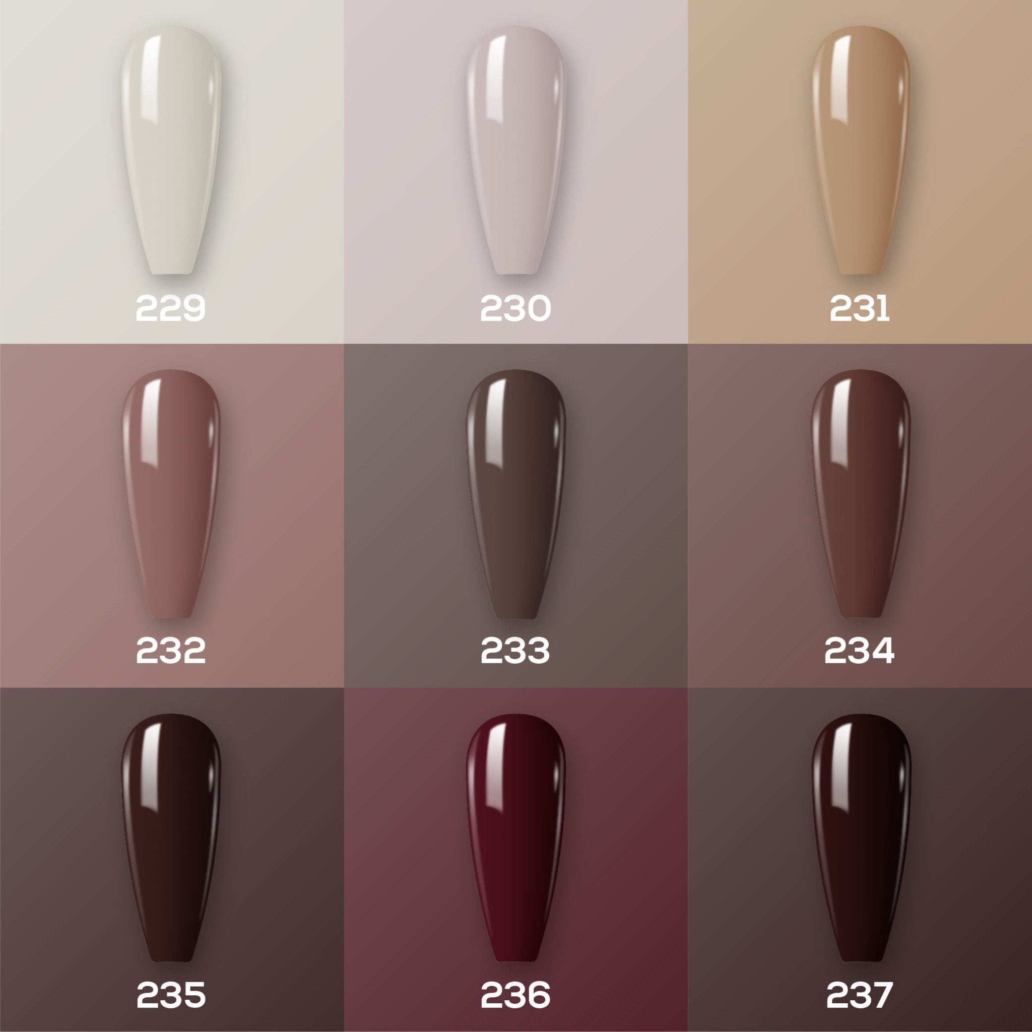 9 Lavis Holiday Gel Nail Polish Collection - SET 15 - 229; 230; 231; 232; 233; 234; 235; 236; 237 - DTK Nail Supply