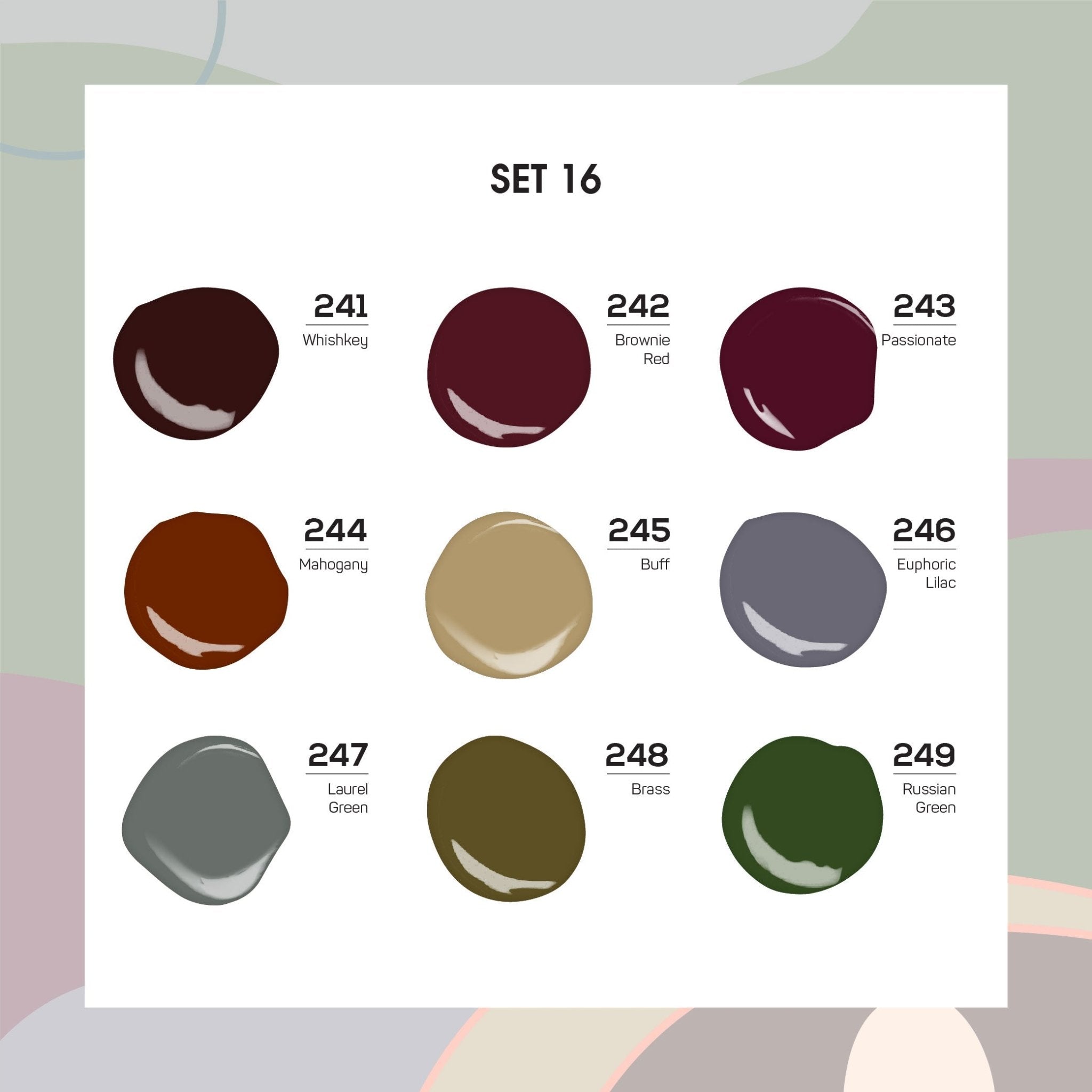 9 Lavis Holiday Gel Nail Polish Collection - SET 16 - 241; 242; 243; 244; 245; 246; 247; 248; 249 - DTK Nail Supply