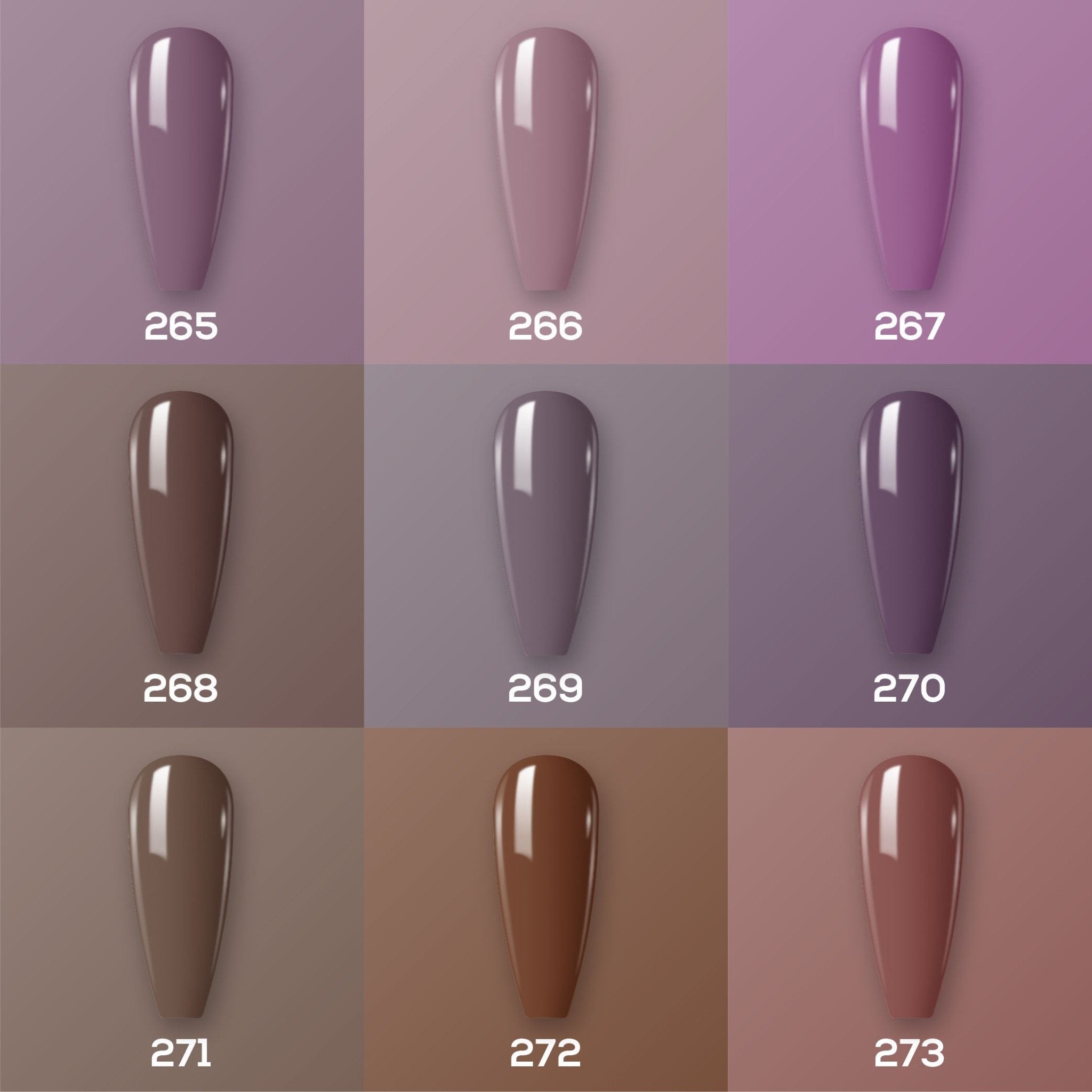 9 Lavis Holiday Gel Nail Polish Collection - SET 18 - 265; 266; 267; 268; 269; 270; 271; 272; 273 - DTK Nail Supply