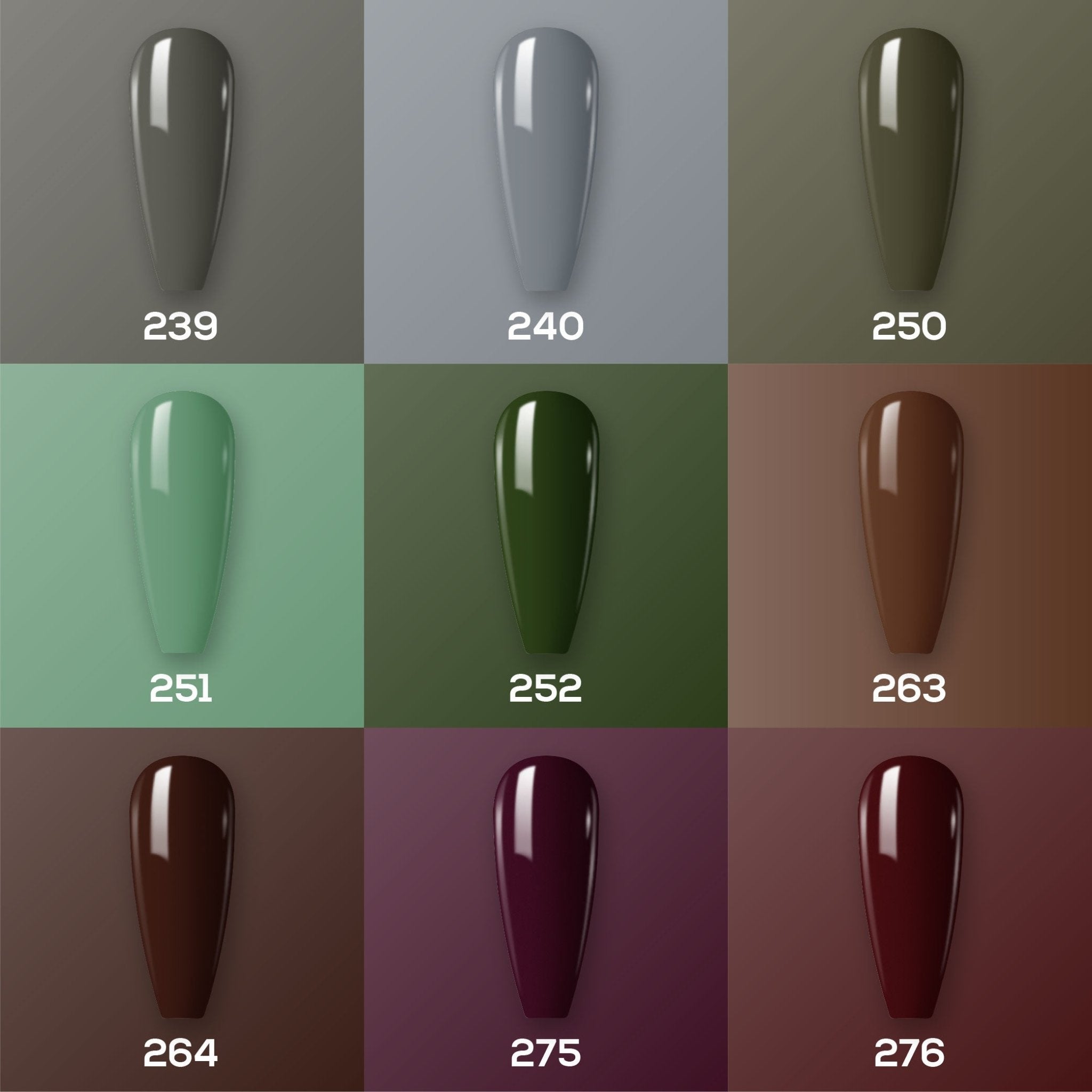 9 Lavis Holiday Gel Nail Polish Collection - SET 19 - 239; 240; 250; 251; 252; 263; 264; 275; 276 - DTK Nail Supply