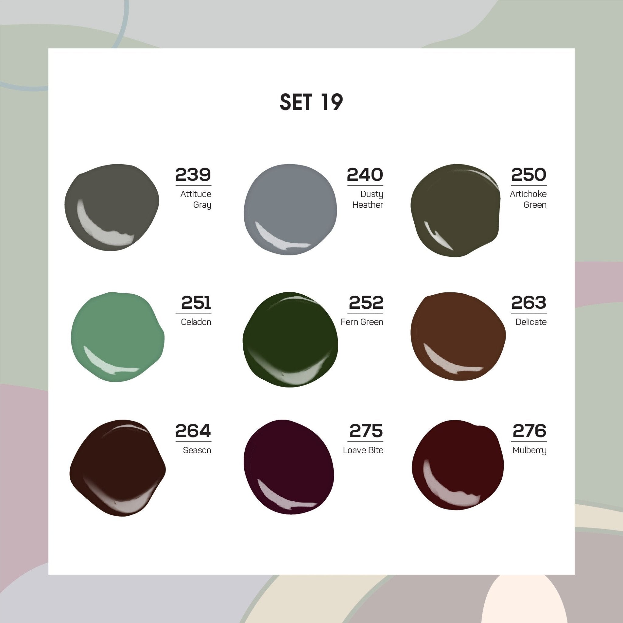 9 Lavis Holiday Gel Nail Polish Collection - SET 19 - 239; 240; 250; 251; 252; 263; 264; 275; 276 - DTK Nail Supply